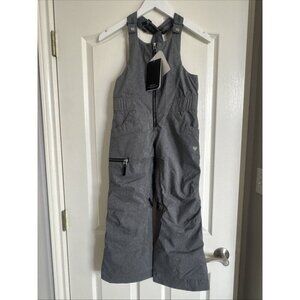 Obermeyer Girls' Anya Bib Pants Grey Zipper Water Repellent Size Small